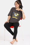 Rosaline Mickey & Donald Knit Cotton Top - Anthra Melange — thumbnail 4
